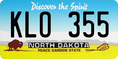 ND license plate KLO355