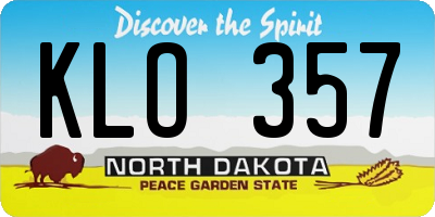 ND license plate KLO357