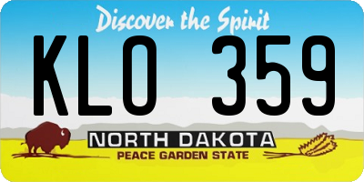 ND license plate KLO359