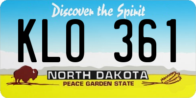 ND license plate KLO361