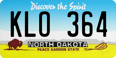 ND license plate KLO364