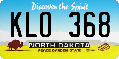 ND license plate KLO368
