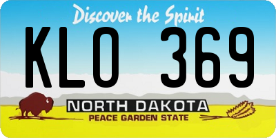 ND license plate KLO369
