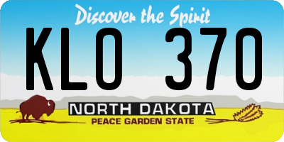 ND license plate KLO370