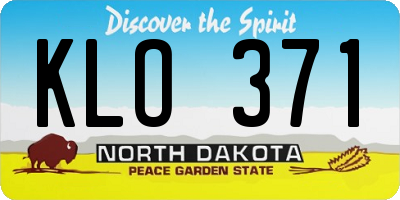 ND license plate KLO371