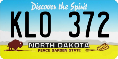 ND license plate KLO372