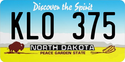 ND license plate KLO375