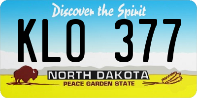 ND license plate KLO377