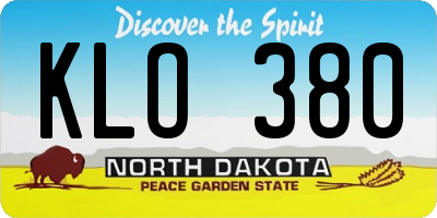 ND license plate KLO380