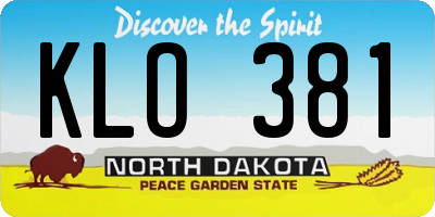 ND license plate KLO381