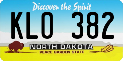 ND license plate KLO382