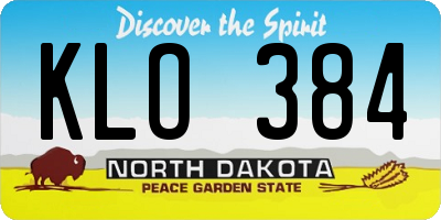 ND license plate KLO384