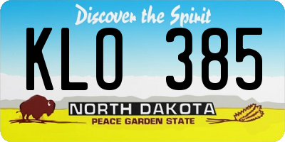 ND license plate KLO385