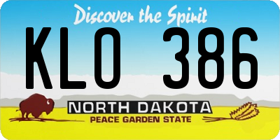 ND license plate KLO386