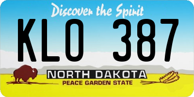 ND license plate KLO387