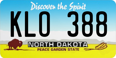 ND license plate KLO388