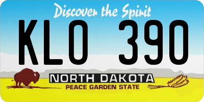 ND license plate KLO390