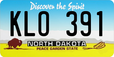 ND license plate KLO391