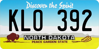 ND license plate KLO392