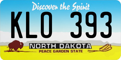 ND license plate KLO393