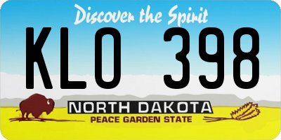 ND license plate KLO398