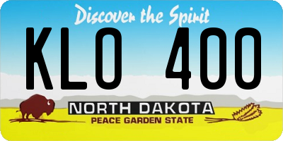 ND license plate KLO400
