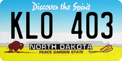 ND license plate KLO403