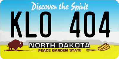 ND license plate KLO404
