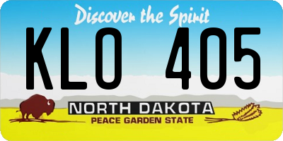 ND license plate KLO405