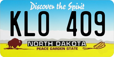 ND license plate KLO409