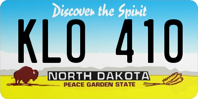 ND license plate KLO410