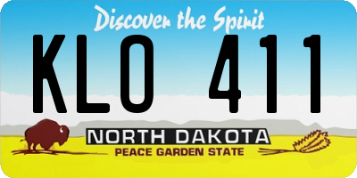 ND license plate KLO411