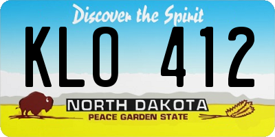 ND license plate KLO412