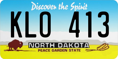 ND license plate KLO413