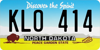 ND license plate KLO414