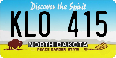 ND license plate KLO415