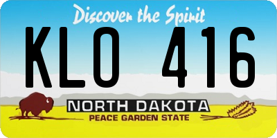 ND license plate KLO416