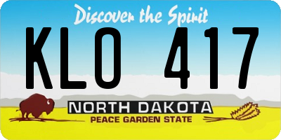 ND license plate KLO417