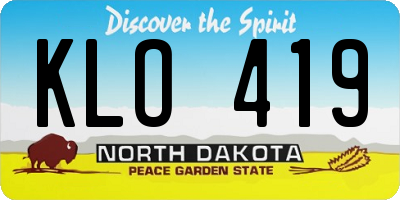ND license plate KLO419