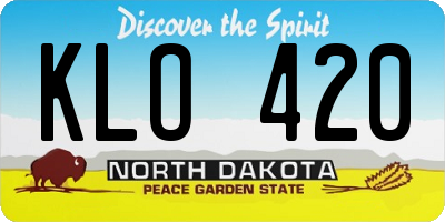 ND license plate KLO420