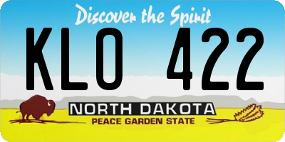 ND license plate KLO422