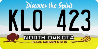 ND license plate KLO423