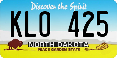 ND license plate KLO425