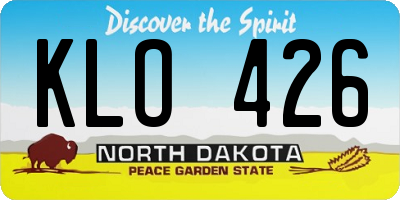 ND license plate KLO426