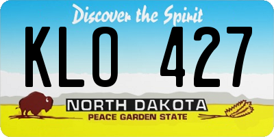 ND license plate KLO427