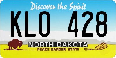 ND license plate KLO428