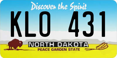 ND license plate KLO431