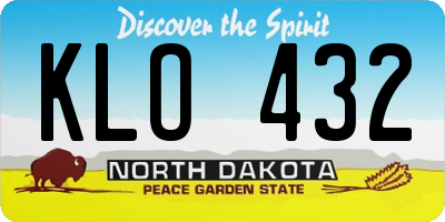 ND license plate KLO432