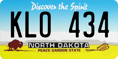 ND license plate KLO434