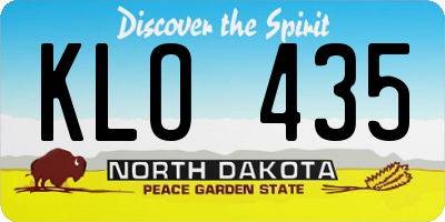ND license plate KLO435